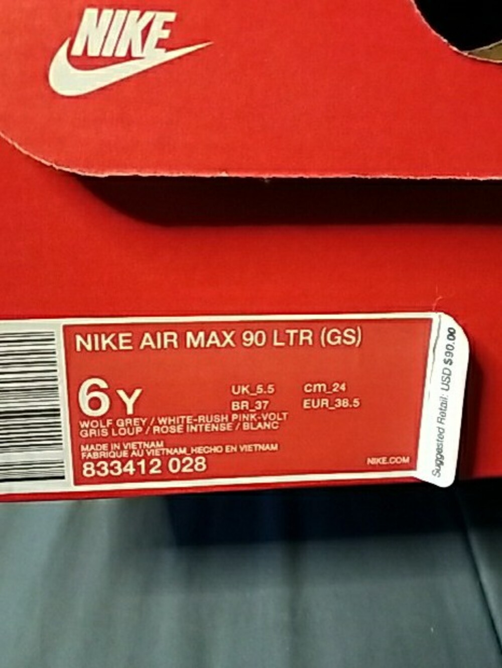 Nike Air Max Sneakers in White, Black & Pink - Picture 2 of 5
